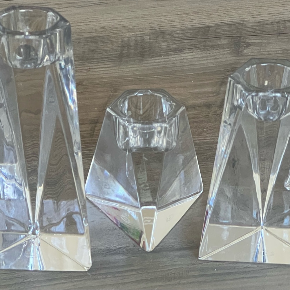Villeroy and Bohn Elegant Crystal Candle Holders set of 3